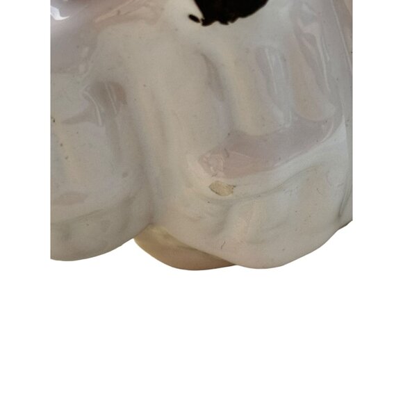 White Ceramic Conch Shell Planter / Vase With Distressed Black Details - Picture 8 of 13